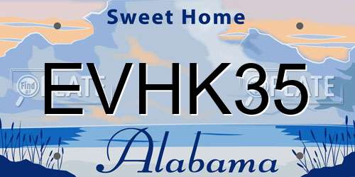 EVHK35 Alabama License Plate