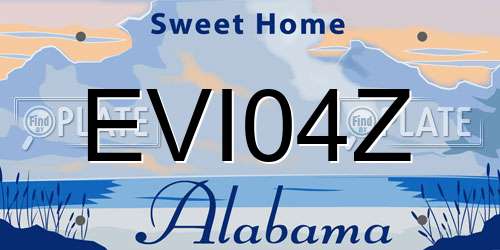 EVI04Z Alabama License Plate
