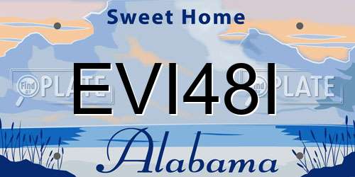 EVI48I Alabama License Plate