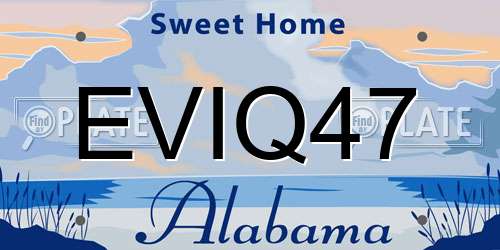 EVIQ47 Alabama License Plate