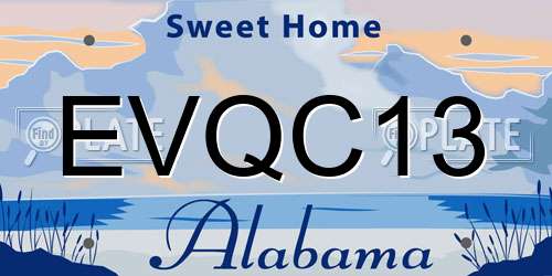 EVQC13 Alabama License Plate