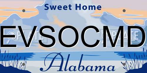 EVSOCMD Alabama License Plate