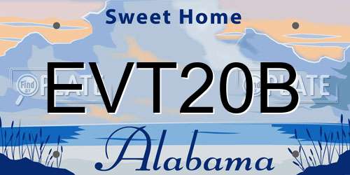 EVT20B Alabama License Plate