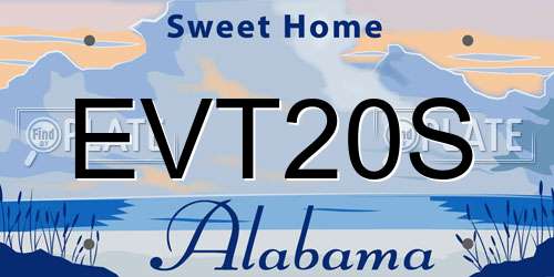 EVT20S Alabama License Plate