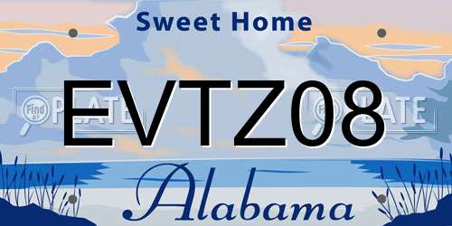 EVTZ08 Alabama License Plate