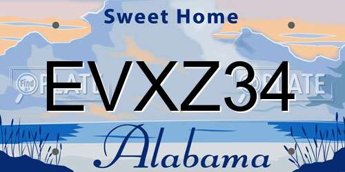 EVXZ34 Alabama License Plate