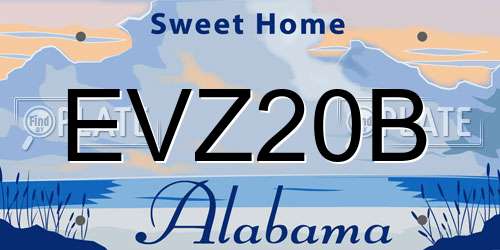EVZ20B Alabama License Plate