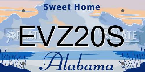 EVZ20S Alabama License Plate