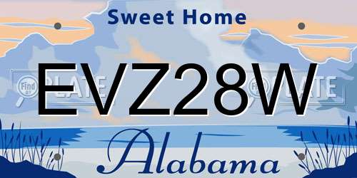 EVZ28W Alabama License Plate