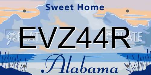 EVZ44R Alabama License Plate