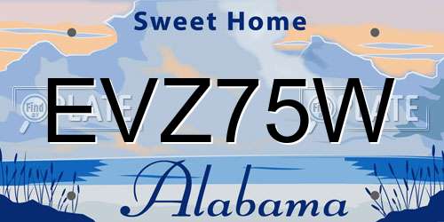 EVZ75W Alabama License Plate