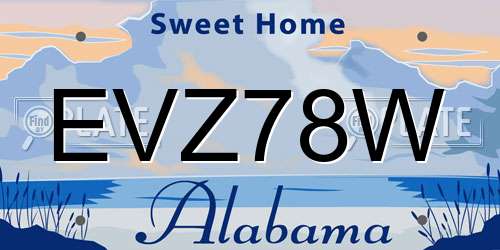 EVZ78W Alabama License Plate
