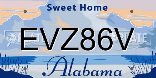 EVZ86V Alabama License Plate