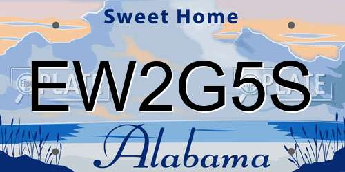 EW2G5S Alabama License Plate