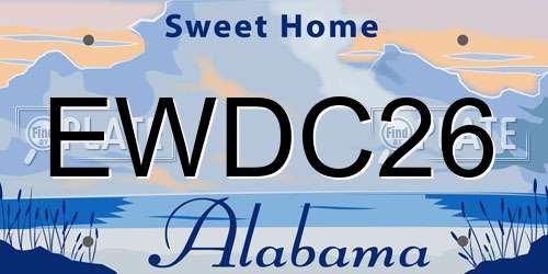 EWDC26 Alabama License Plate