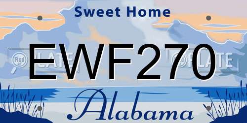 EWF270 Alabama License Plate