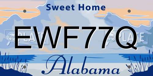 EWF77Q Alabama License Plate