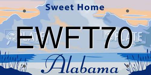 EWFT70 Alabama License Plate