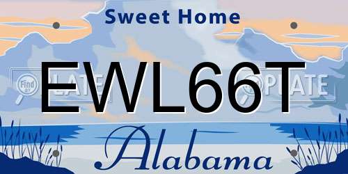 EWL66T Alabama License Plate
