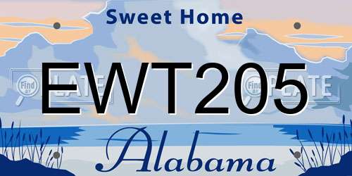 EWT205 Alabama License Plate