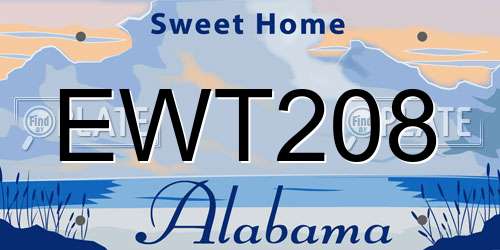 EWT208 Alabama License Plate