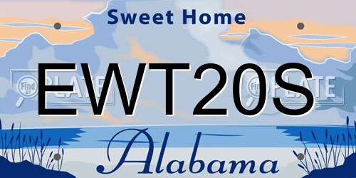 EWT20S Alabama License Plate