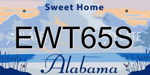 EWT65S Alabama License Plate