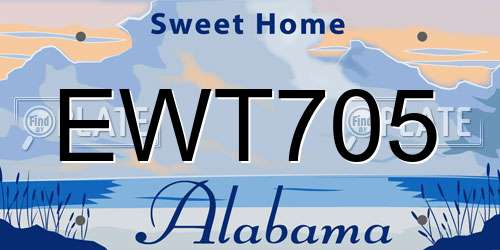 EWT705 Alabama License Plate
