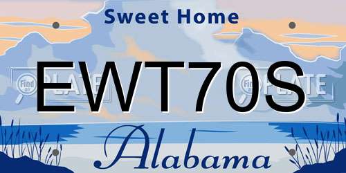 EWT70S Alabama License Plate