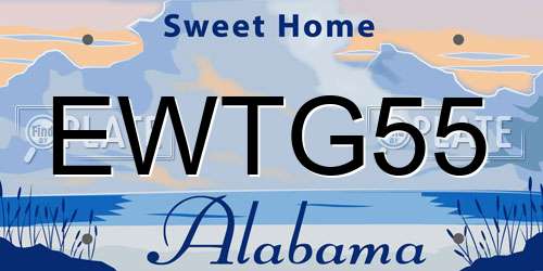 EWTG55 Alabama License Plate