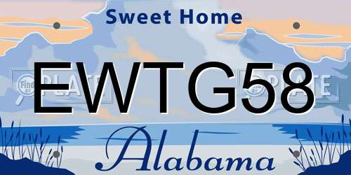 EWTG58 Alabama License Plate