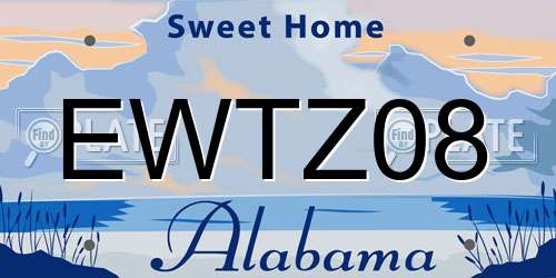 EWTZ08 Alabama License Plate