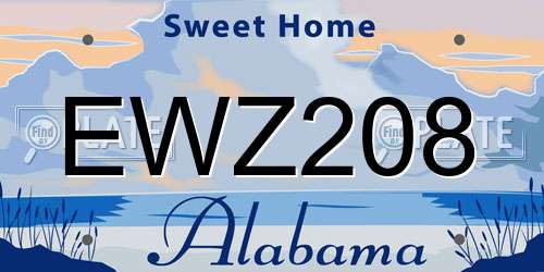 EWZ208 Alabama License Plate