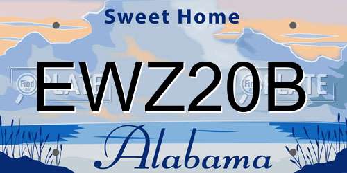 EWZ20B Alabama License Plate