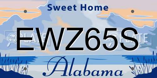 EWZ65S Alabama License Plate