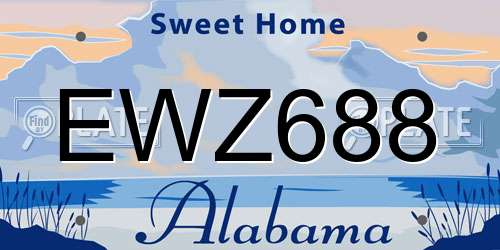 EWZ688 Alabama License Plate