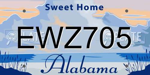 EWZ705 Alabama License Plate