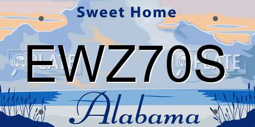EWZ70S Alabama License Plate