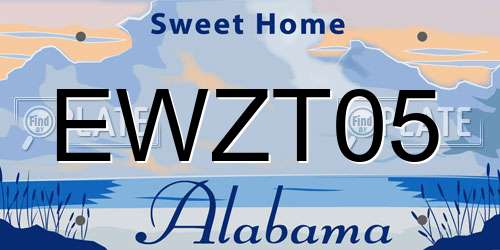 EWZT05 Alabama License Plate