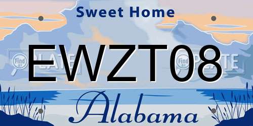 EWZT08 Alabama License Plate