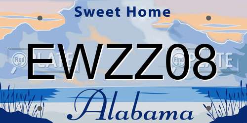 EWZZ08 Alabama License Plate