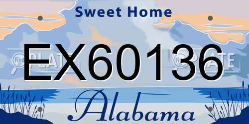 EX60136 Alabama License Plate