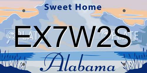EX7W2S Alabama License Plate