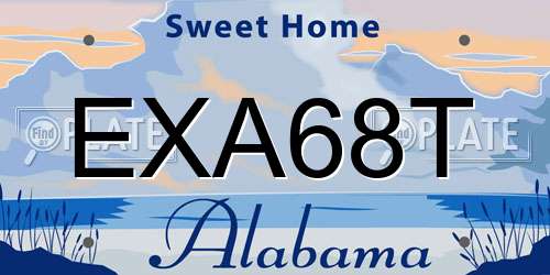EXA68T Alabama License Plate