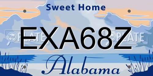 EXA68Z Alabama License Plate