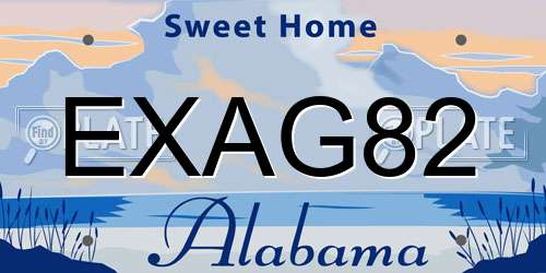 EXAG82 Alabama License Plate