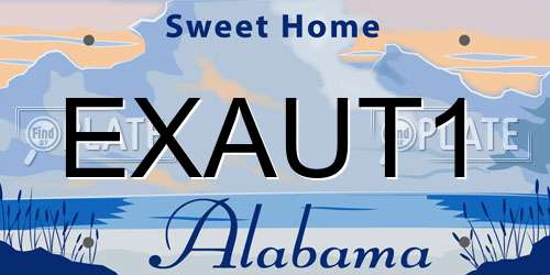 EXAUT1 Alabama License Plate
