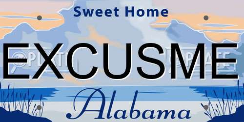 EXCUSME Alabama License Plate