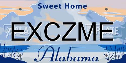 EXCZME Alabama License Plate