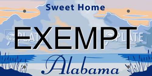 EXEMPT Alabama License Plate